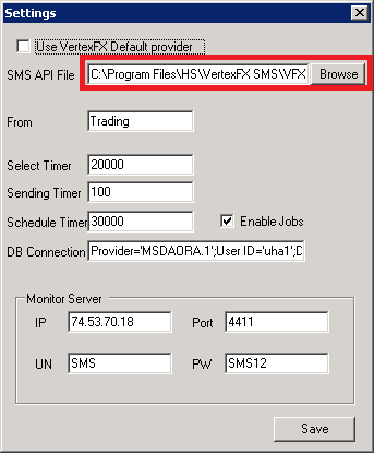 SMSsettings