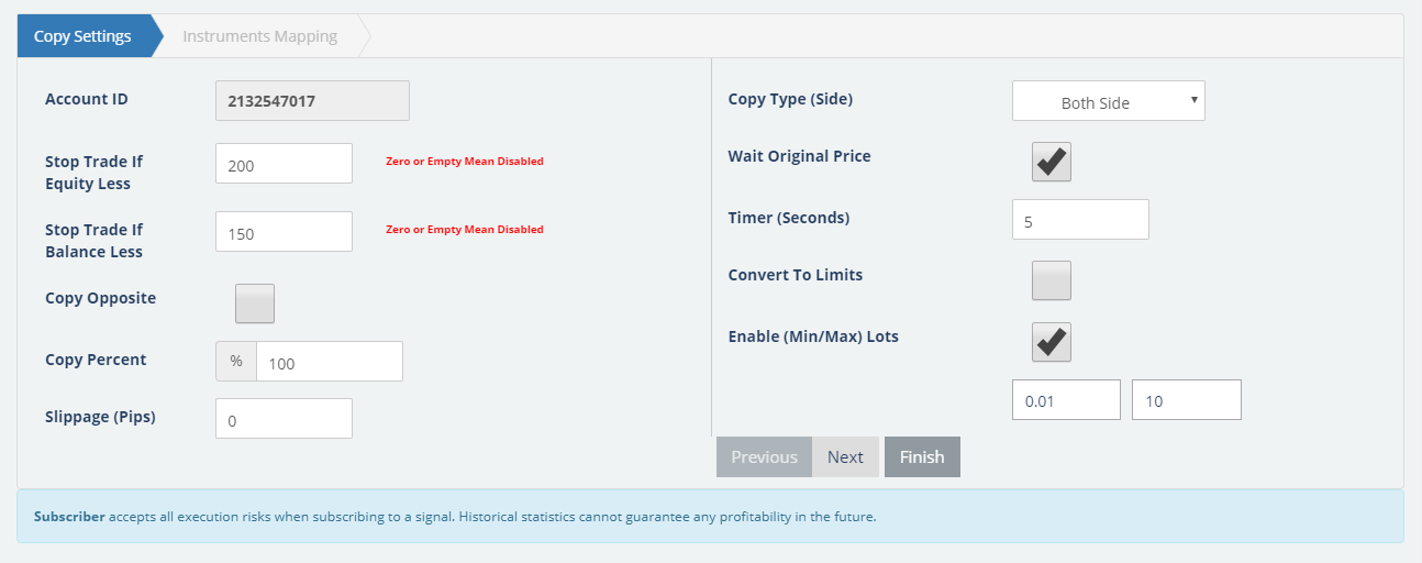 Copy Settings